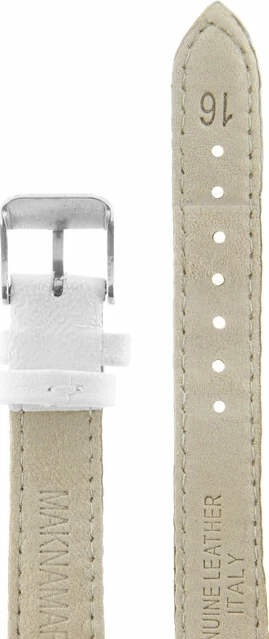 Ремешки maknamara 16 мм бел сереб заст mp-16121