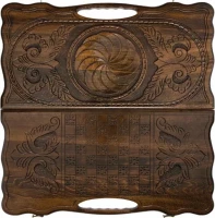 Нарды резные &quot;Бесконечность 2&quot; с ручкой 60, Haleyan