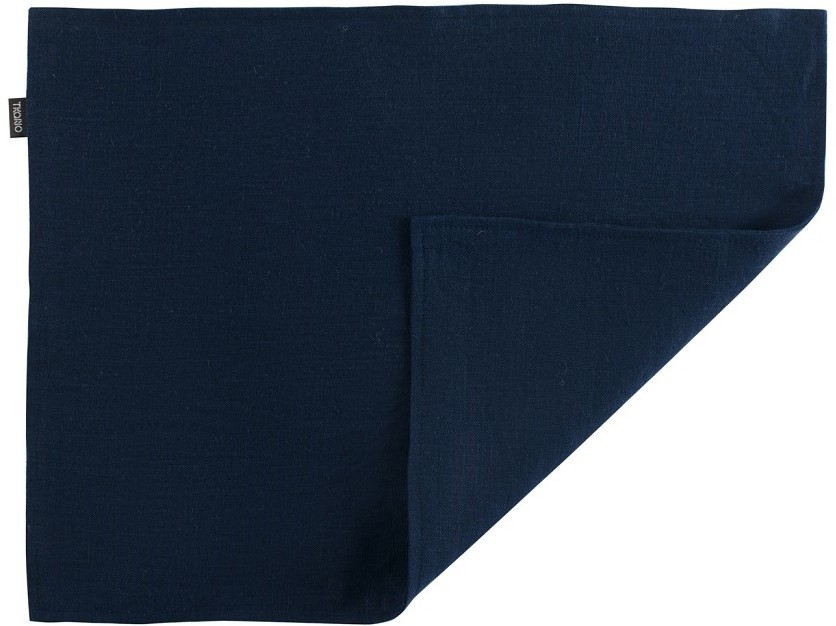 Салфетка двухсторонняя под приборы из умягченного льна темно-синего цвета essential, 35х45 см
