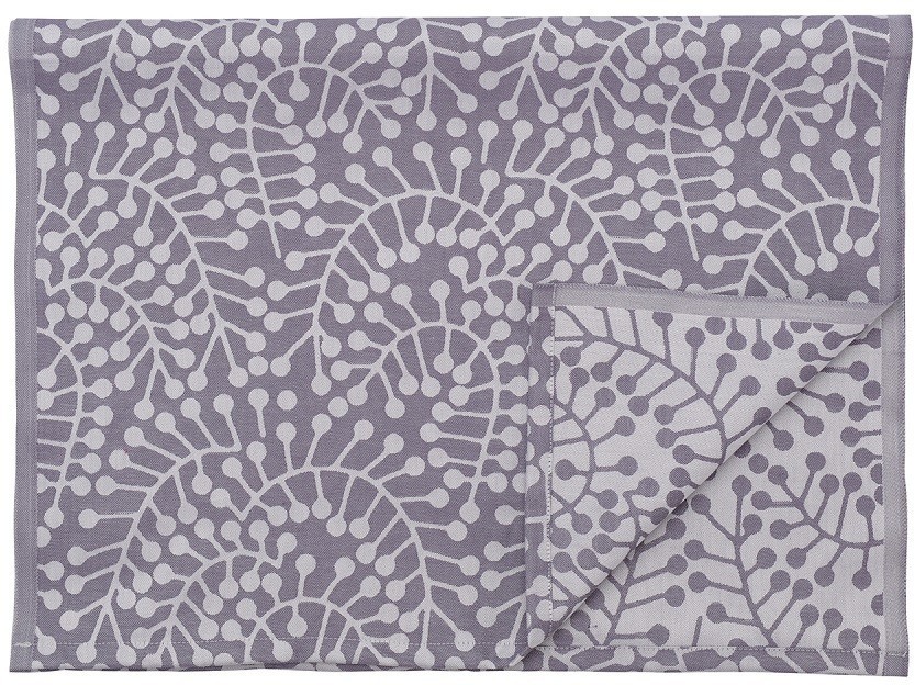 Дорожка из хлопка фиолетово-серого цвета с рисунком Спелая смородина, scandinavian touch, 53х150см
