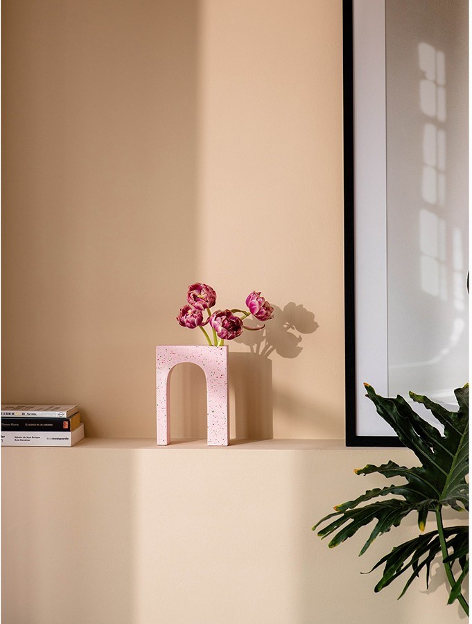 Ваза для цветов одинарная acquedotto, 22 см, розовая