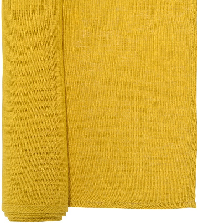 Дорожка на стол из стираного льна горчичного цвета из коллекции essential, 45х150 см