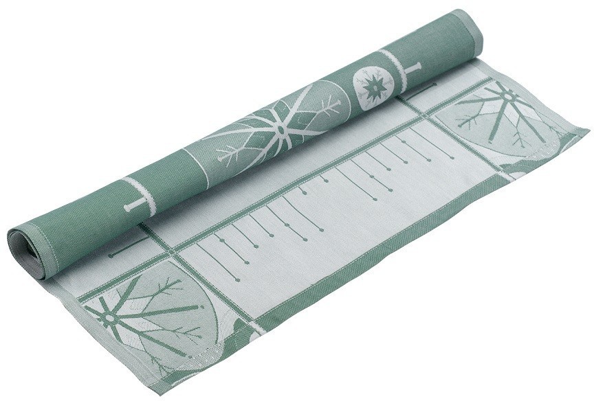 Салфетка из хлопка зеленого цвета с рисунком Ледяные узоры из коллекции new year essential, 53х53см
