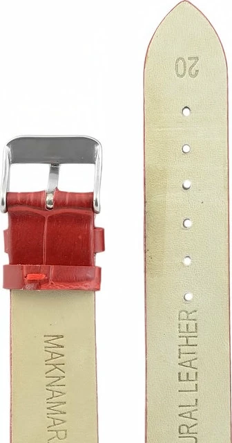 Ремешки maknamara 20 мм croco крас сереб заст