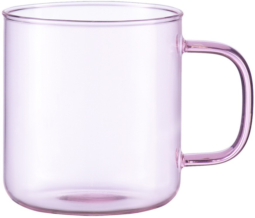 Чашка стеклянная, 350 мл, розовая