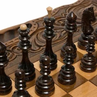 Шахматы + нарды резные &quot;Антемион&quot; 60 с ручкой, Haleyan