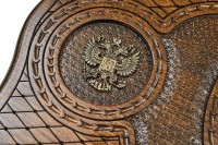 Нарды резные &quot;Герб РФ 3&quot; с бронзой 60, Haleyan