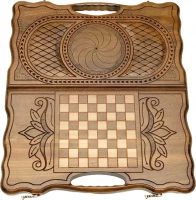 Нарды резные &quot;Бесконечность&quot; с ручкой 40, Haleyan