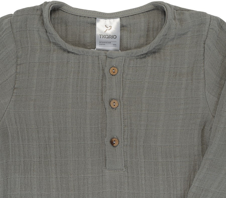 Рубашка из хлопкового муслина серого цвета из коллекции essential 4-5y