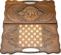 Нарды резные &quot;Медведь&quot; с ручкой, Haleyan