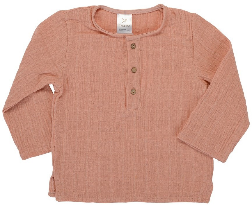 Рубашка из хлопкового муслина цвета пыльной розы из коллекции essential 18-24m