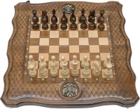 Шахматы + нарды резные &quot;Герб РФ&quot; 50, Haleyan