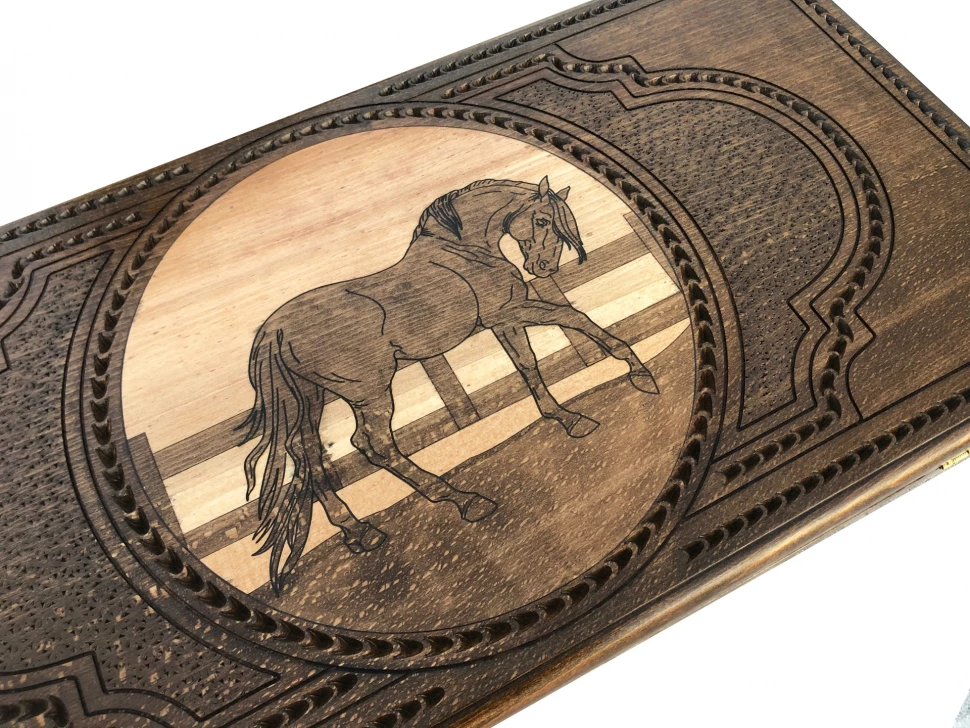 Нарды резные "Лошадь 2" 60, Zakaryan