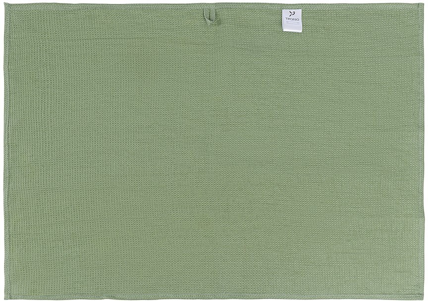 Набор из двух вафельных полотенец изо льна цвета шалфея из коллекции essential, 50х70 см