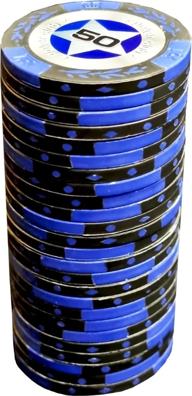 Фишки для игры в покер Black Stars номиналом 50 (25шт)