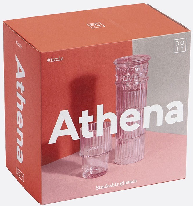 Набор из 4-х стаканов athena, розовые