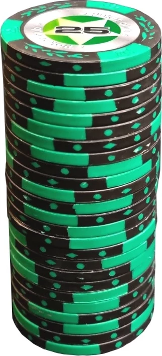 Фишки для игры в покер Black Stars номиналом 25 (25шт)