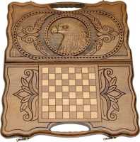 Нарды резные &quot;Орел&quot; с ручкой 40, Haleyan