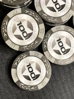 Фишки для игры в покер Black Stars номиналом 100 (25шт)