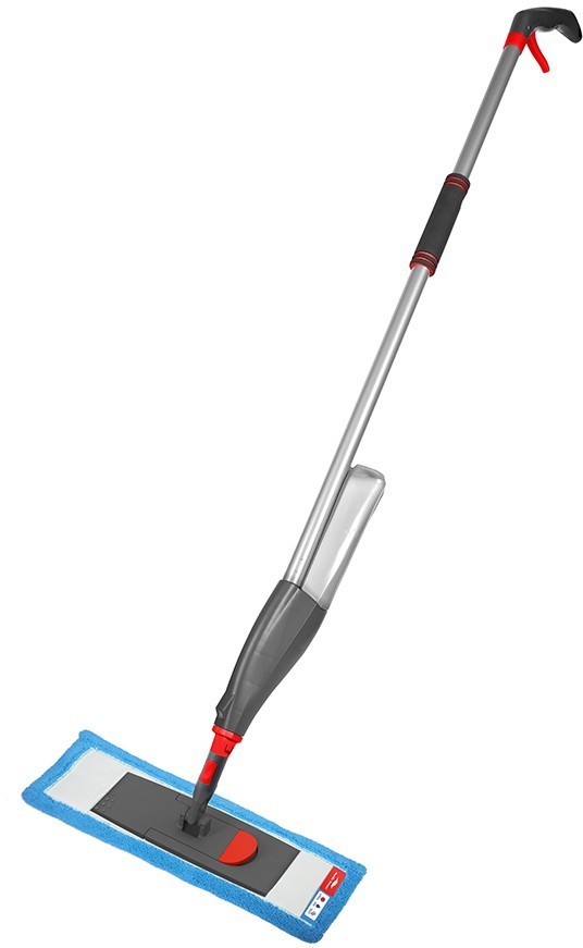 Швабра для мытья пола с распылителем, телескопической ручкой 130 см и насадкой
